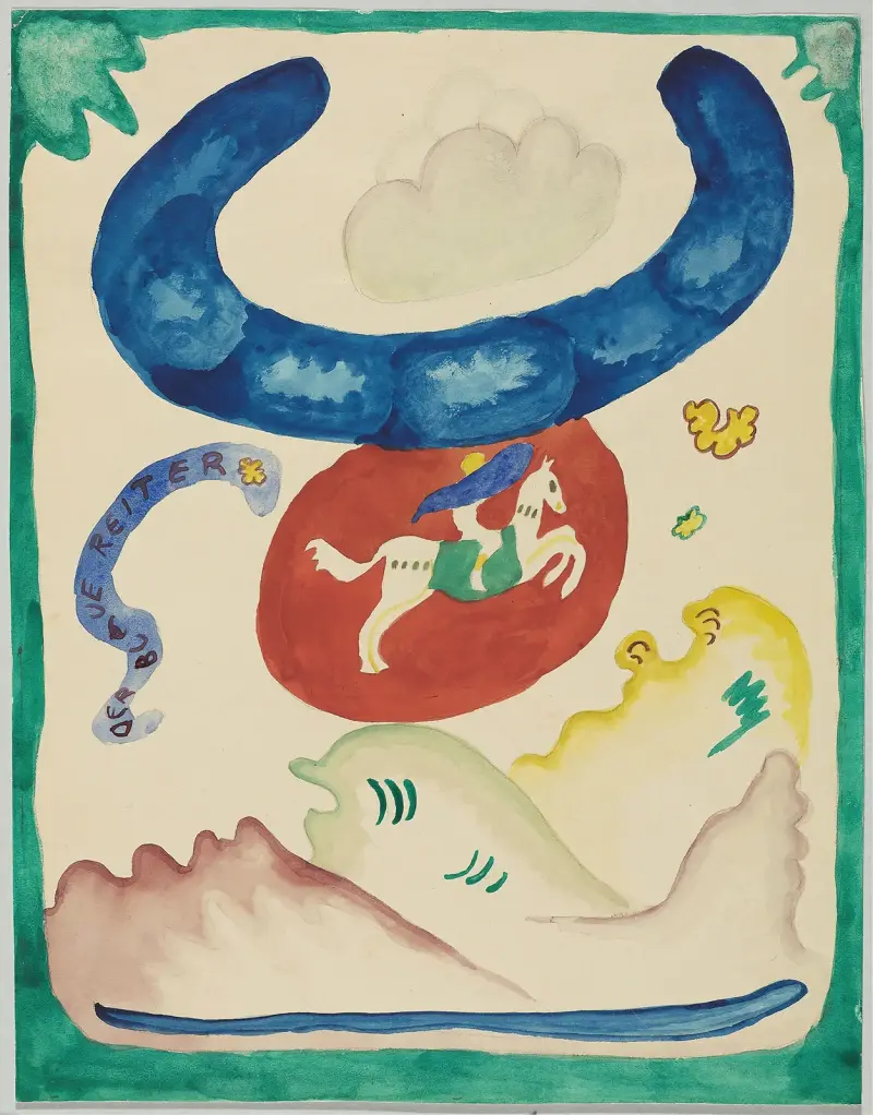 Design for the cover of the almanac ‘The Blue Rider’ VIII av Wassily Kandinsky