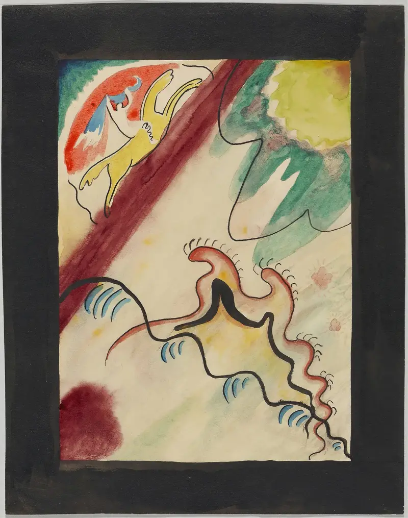 Design for the cover of the almanac ‘The Blue Rider’ VIIII av Wassily Kandinsky