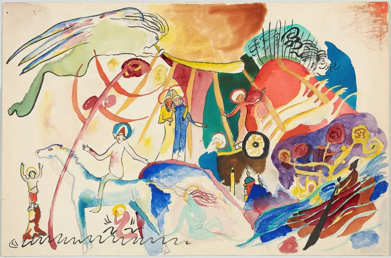 Studie zu ‚Allerheiligen II (Komposition mit Heiligen)' von Wassily Kandinsky