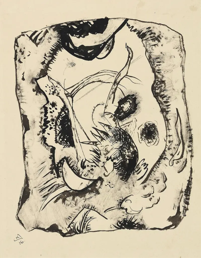 Drawing for ‘Bild auf hellem Grund’ av Wassily Kandinsky