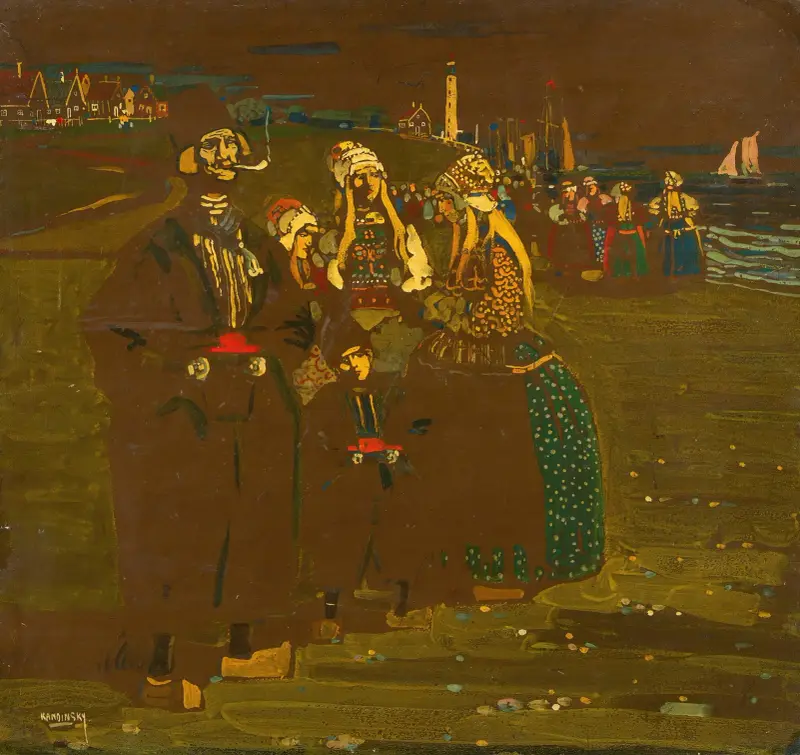 Erinnerung An Holland (In Erwartung Heimkehrender Schiffe) av Wassily Kandinsky