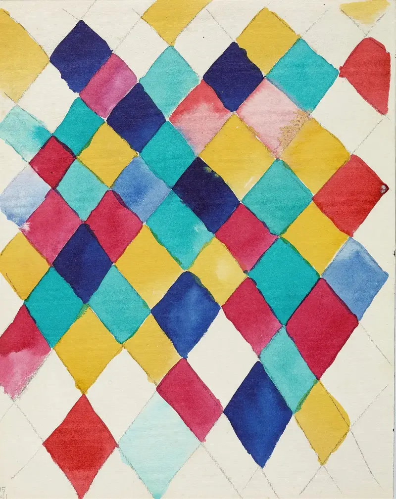Farbstudie mit Rauten von Wassily Kandinsky