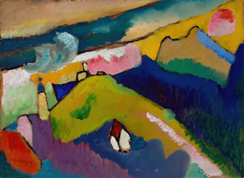 Murnau – Mountain landscape with church av Wassily Kandinsky