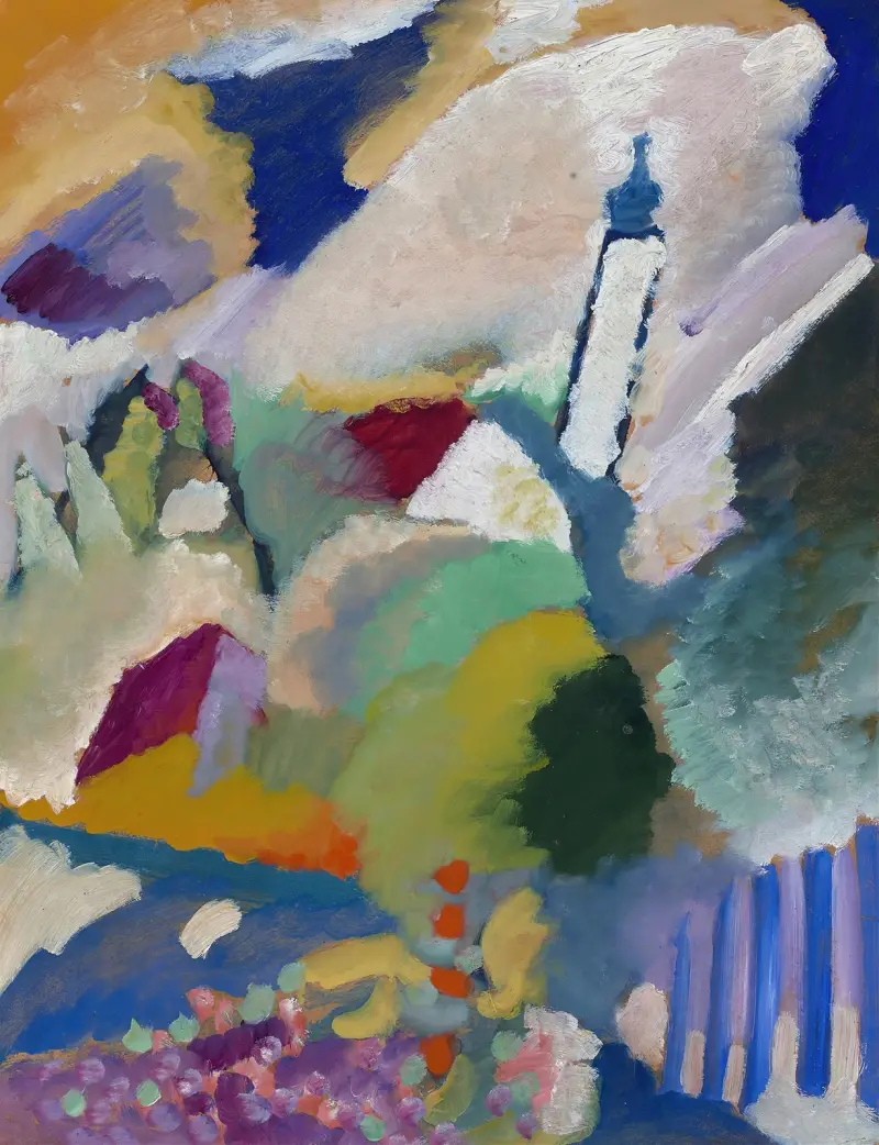 Murnau with church I av Wassily Kandinsky