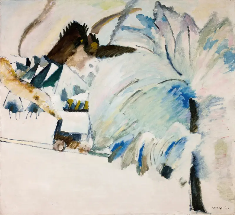 Murnau with Locomotive av Wassily Kandinsky