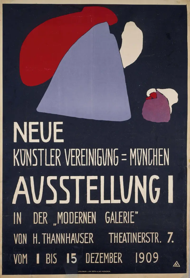 Plakat für die erste Ausstellung der Neuen Künstlervereinigung München av Wassily Kandinsky