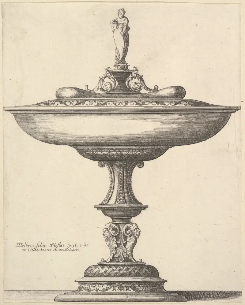 A wide cup with ornamental stem av Wenceslaus Hollar