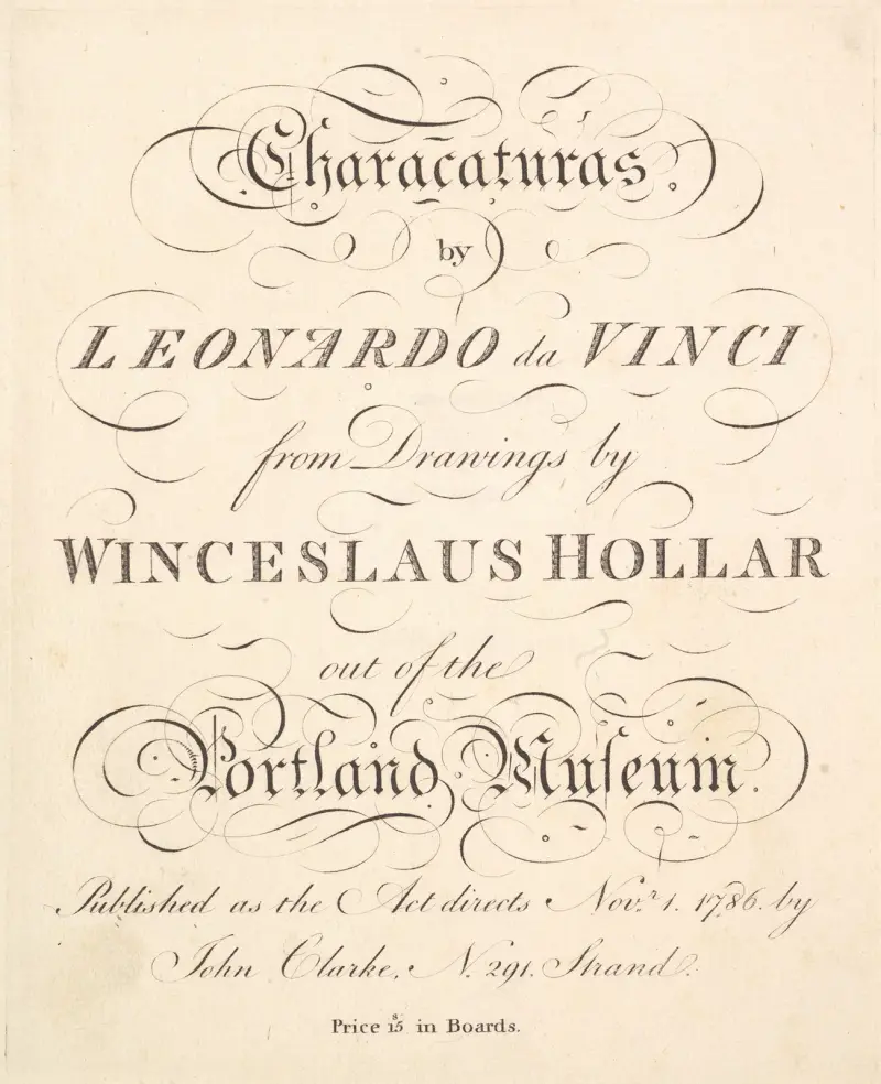 Karikaturen von Leonardo da Vinci, Tafel 1 von Wenceslaus Hollar