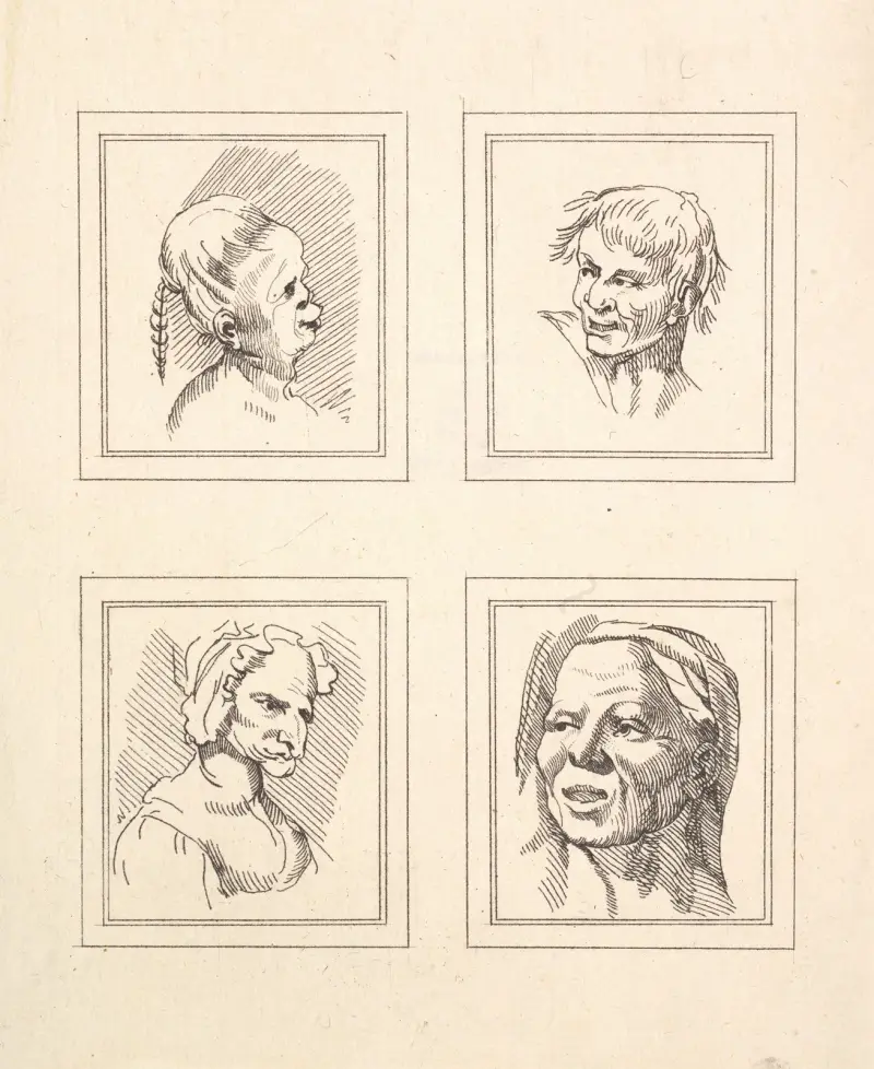 Karikaturen von Leonardo da Vinci, Taf. 06 von Wenceslaus Hollar