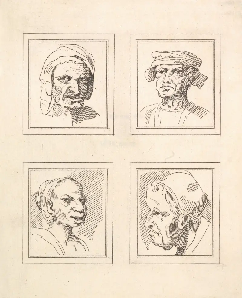 Karikaturen nach Leonardo da Vinci, Taf. 15 von Wenceslaus Hollar