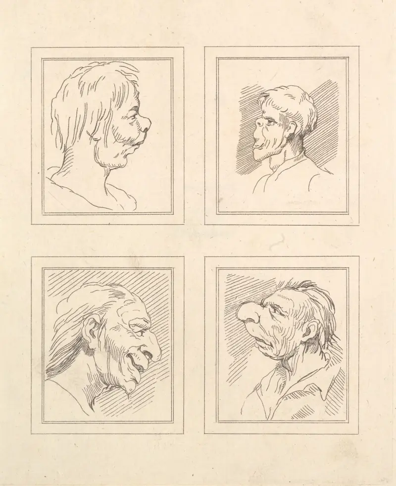 Karikaturen von Leonardo da Vinci, Taf. 17 von Wenceslaus Hollar