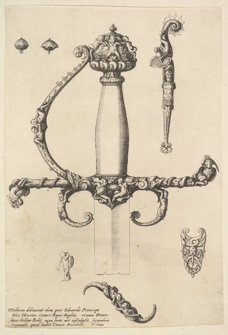 Ornamentales Schwertgefäß von Wenceslaus Hollar