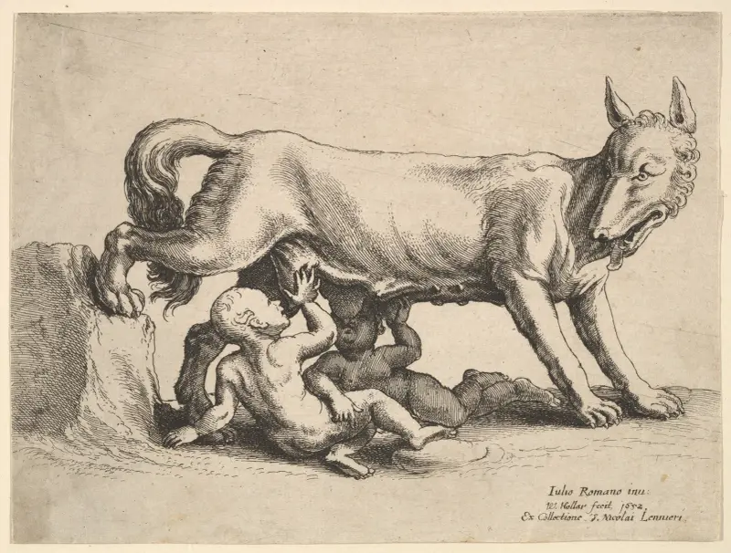 Romulus und Remus von Wenceslaus Hollar