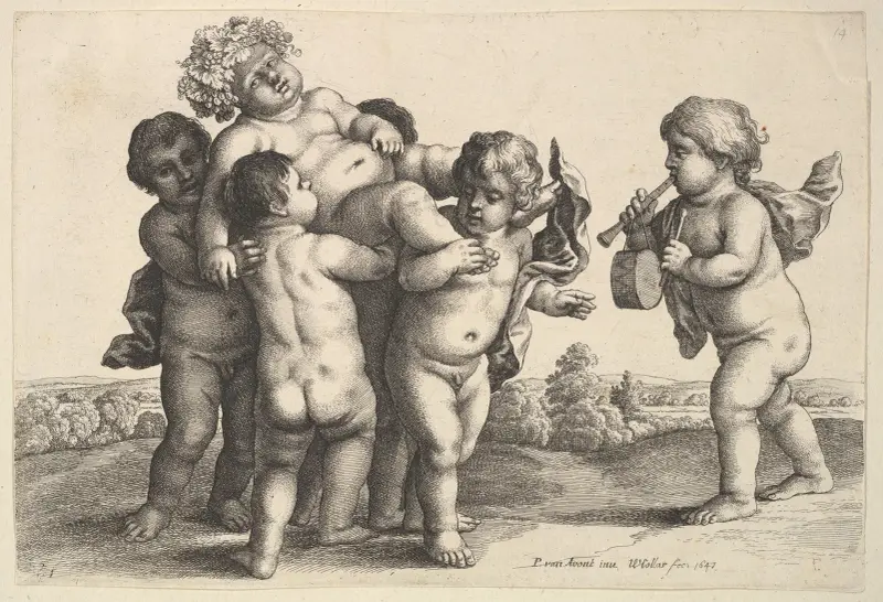 Sechs Jungen von Wenceslaus Hollar