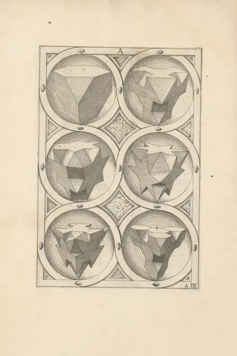 Perspectiva Corporum Regularium, Tafel 05 von Wenzel Jamnitzer