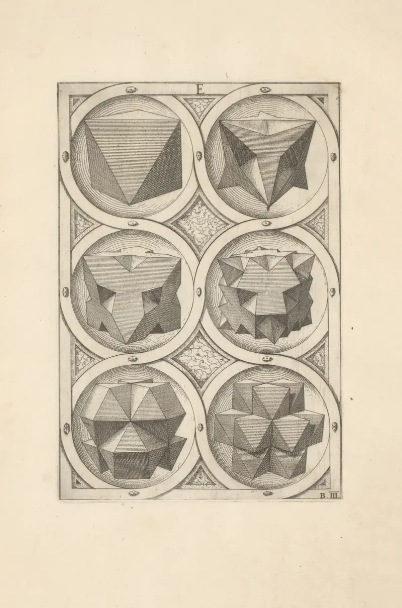 Perspectiva Corporum Regularium (Perspective of regular solids) Pl.09 av Wenzel Jamnitzer