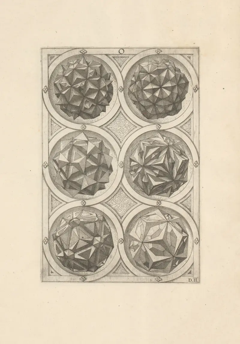 Perspectiva Corporum Regularium (Perspective of regular solids) Pl.16 av Wenzel Jamnitzer