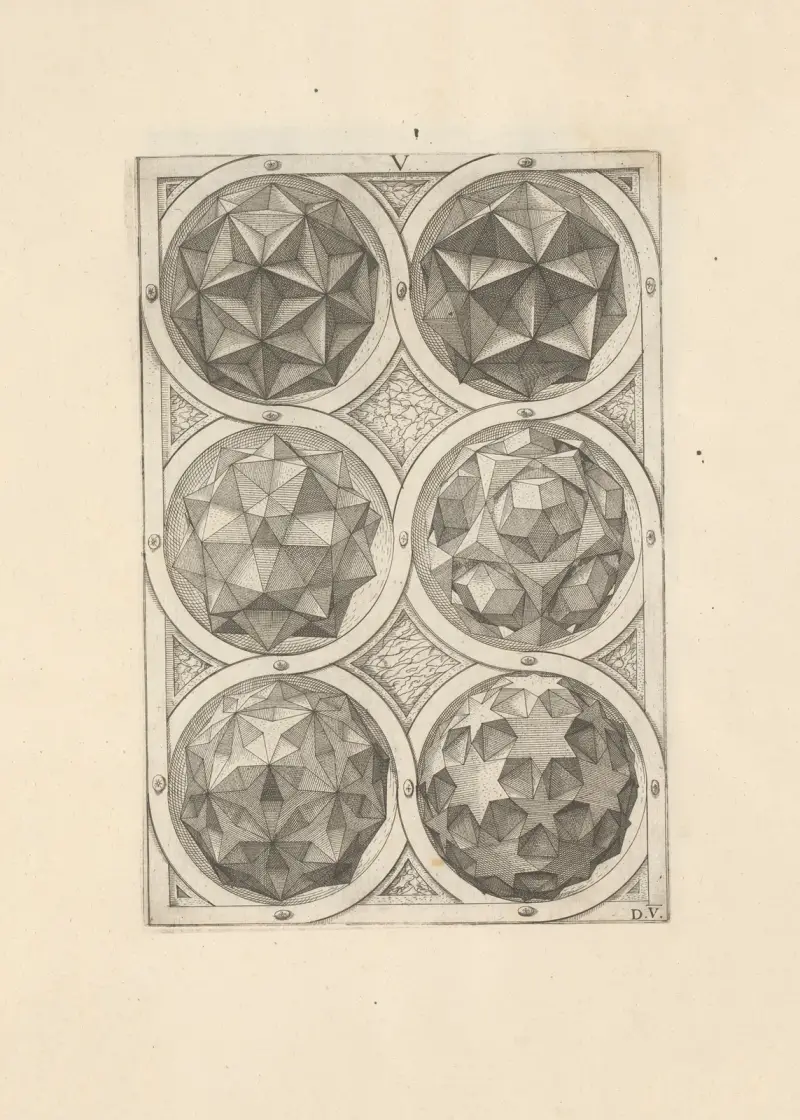 Perspectiva Corporum Regularium (Perspective of regular solids) Pl.18 av Wenzel Jamnitzer