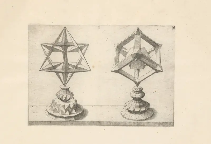 Perspectiva Corporum Regularium (Perspective of regular solids) Pl.26 av Wenzel Jamnitzer