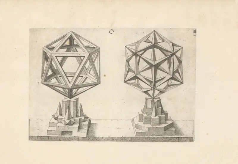 Perspectiva Corporum Regularium (Perspective of regular solids) Pl.27 av Wenzel Jamnitzer