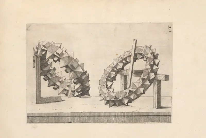 Perspectiva Corporum Regularium (Perspektiv på regelbundna kroppar) Pl.41 av Wenzel Jamnitzer