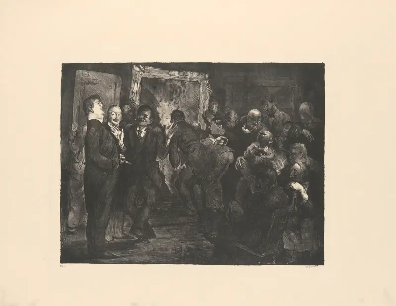 Konstnärer bedömer konstverk av George Wesley Bellows