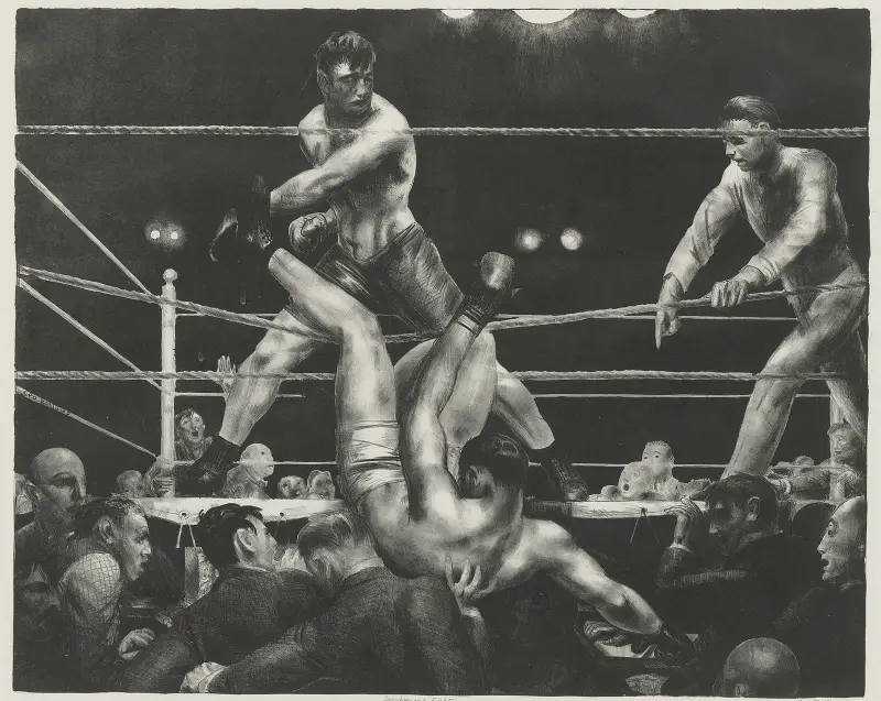 Dempsey And Firpo (Mason 181) av George Wesley Bellows