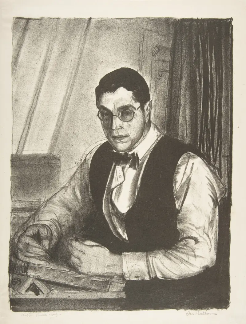 Gene Speicher Drawing on a Stone av George Wesley Bellows