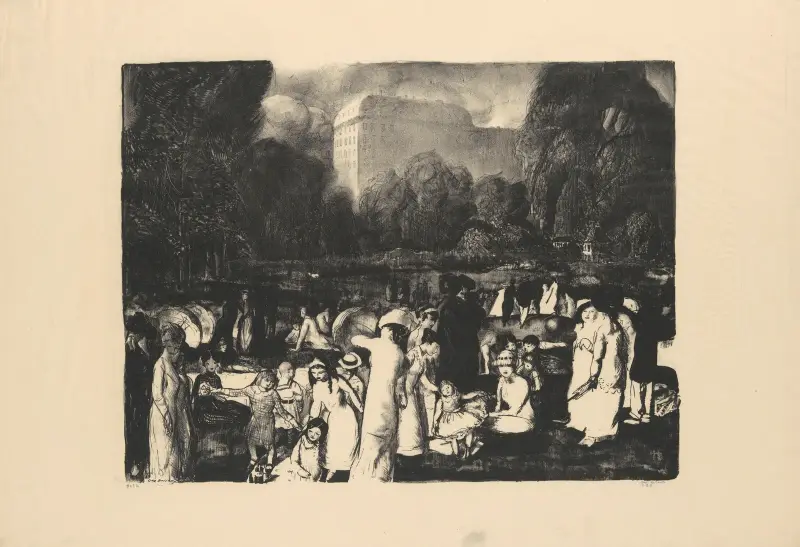 I parken, ljus av George Wesley Bellows