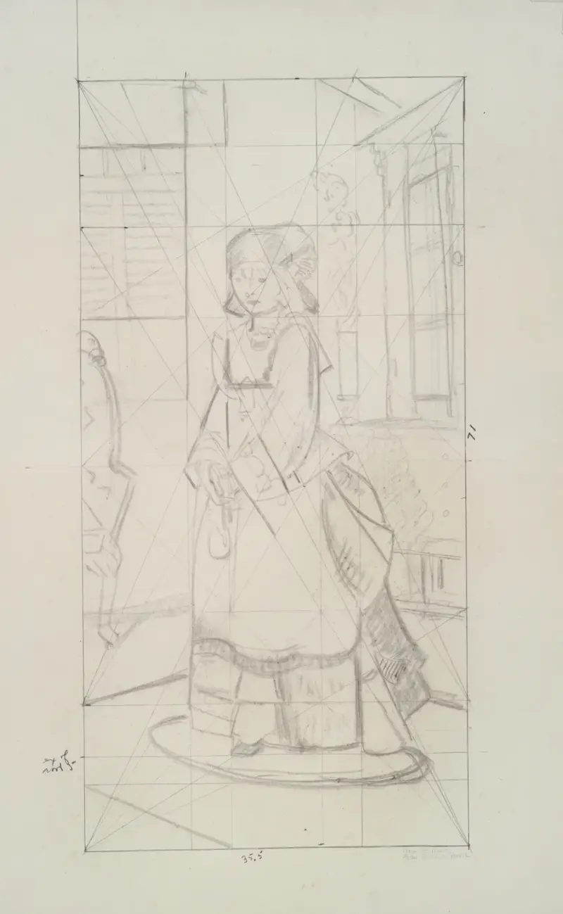 Lady Jean, study for Bellows’ Lady Jean av George Wesley Bellows
