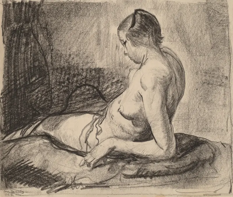 Nude Girl Reclining av George Wesley Bellows