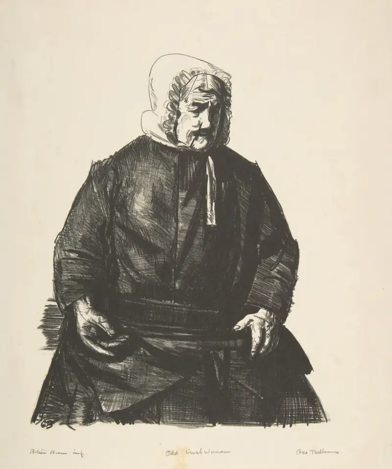 Gammal irländsk kvinna av George Wesley Bellows
