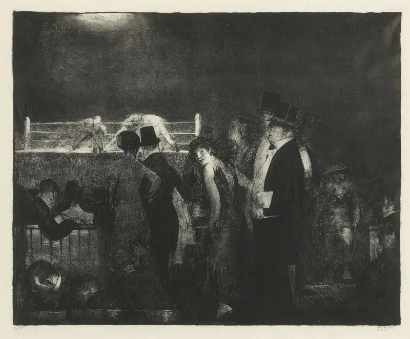 Förberedelser inför den stora matchen av George Wesley Bellows