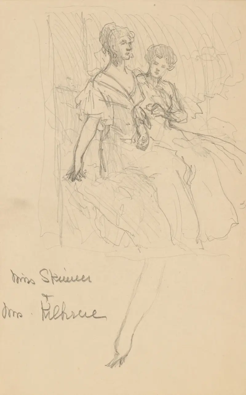Studie för The Skinner Sisters av John White Alexander
