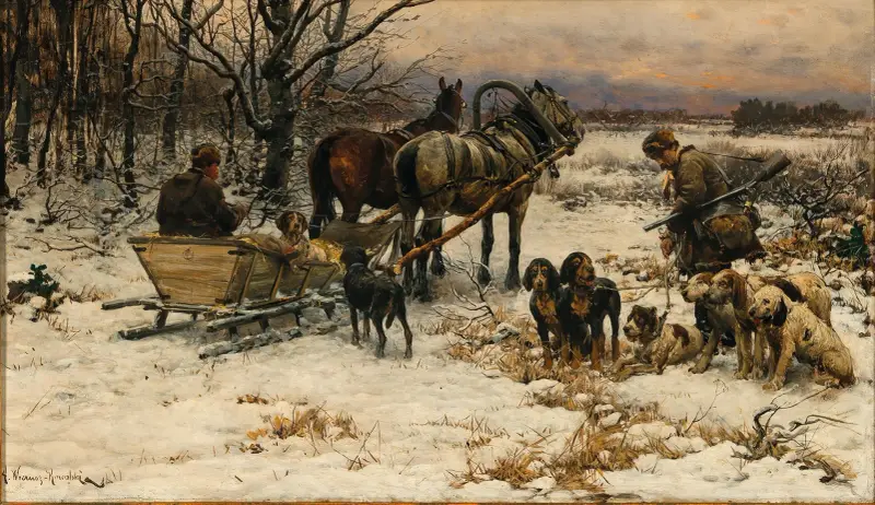 Off to the Winter Hunt av Alfred von Wierusz-Kowalski