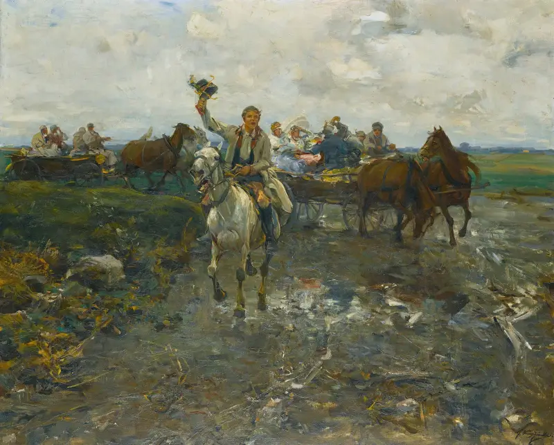 Polnischer Hochzeitszug von Alfred von Wierusz-Kowalski
