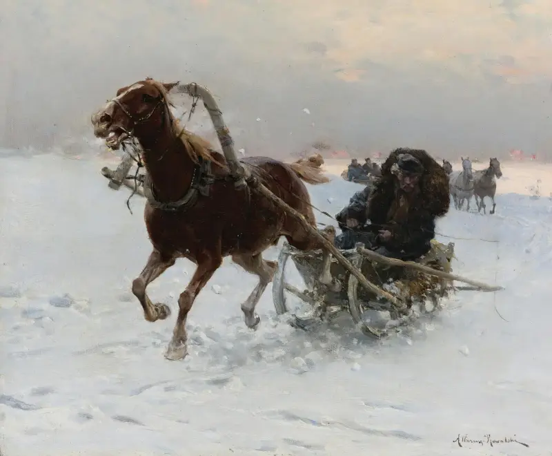 Karawana sań, Alfred von Wierusz-Kowalski