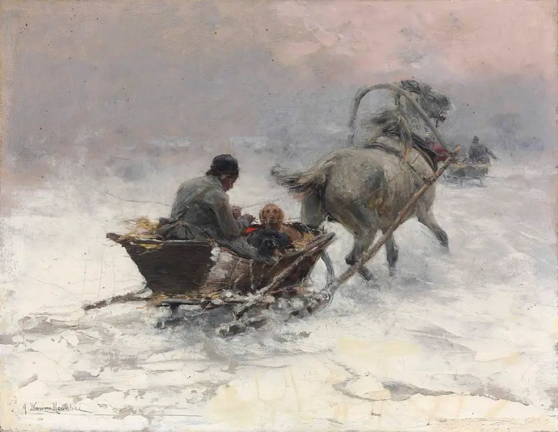 Schlittenfahrt von Alfred von Wierusz-Kowalski