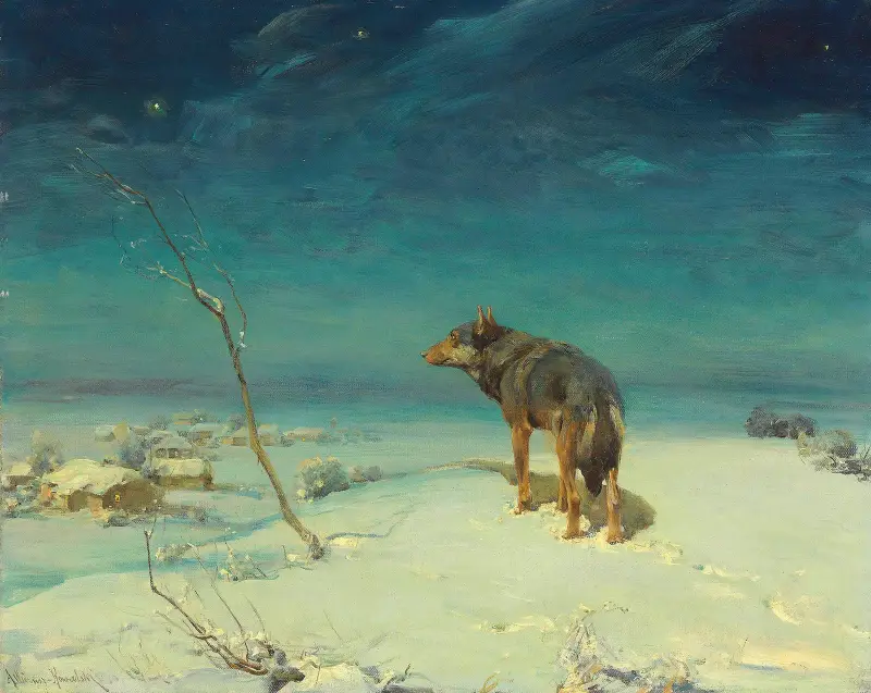 Samotny wilk, Alfred von Wierusz-Kowalski