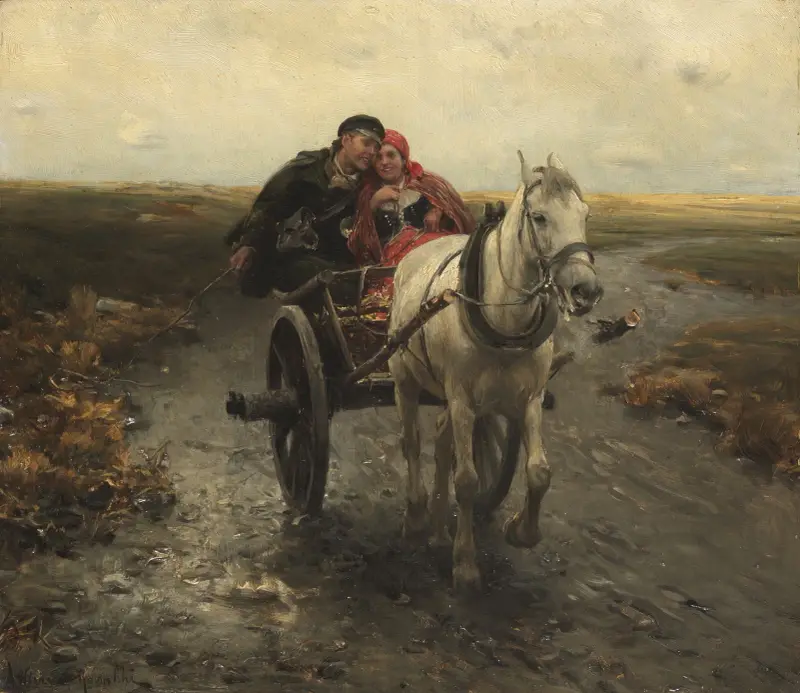 Vrijend paar av Alfred von Wierusz-Kowalski