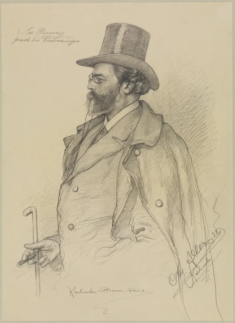 Karlsruher Strassen-Studie; Bildnis Kammersänger Hauser av Christian Wilhelm Allers