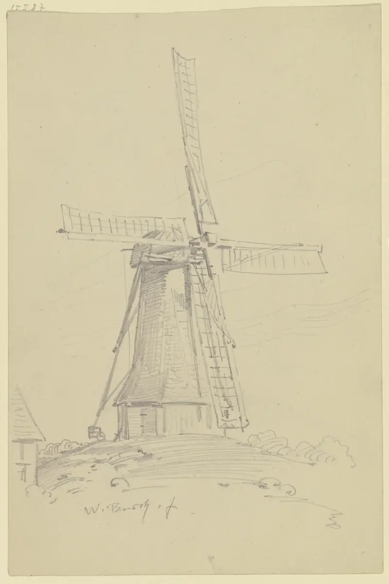 Holländische Windmühle von Wilhelm Busch