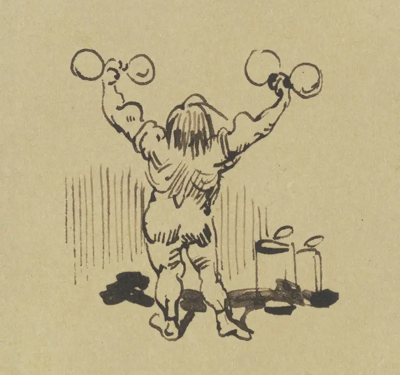 Einseitig aber ist der Mann, ; Der’s nicht mit beiden Händen kann av Wilhelm Busch
