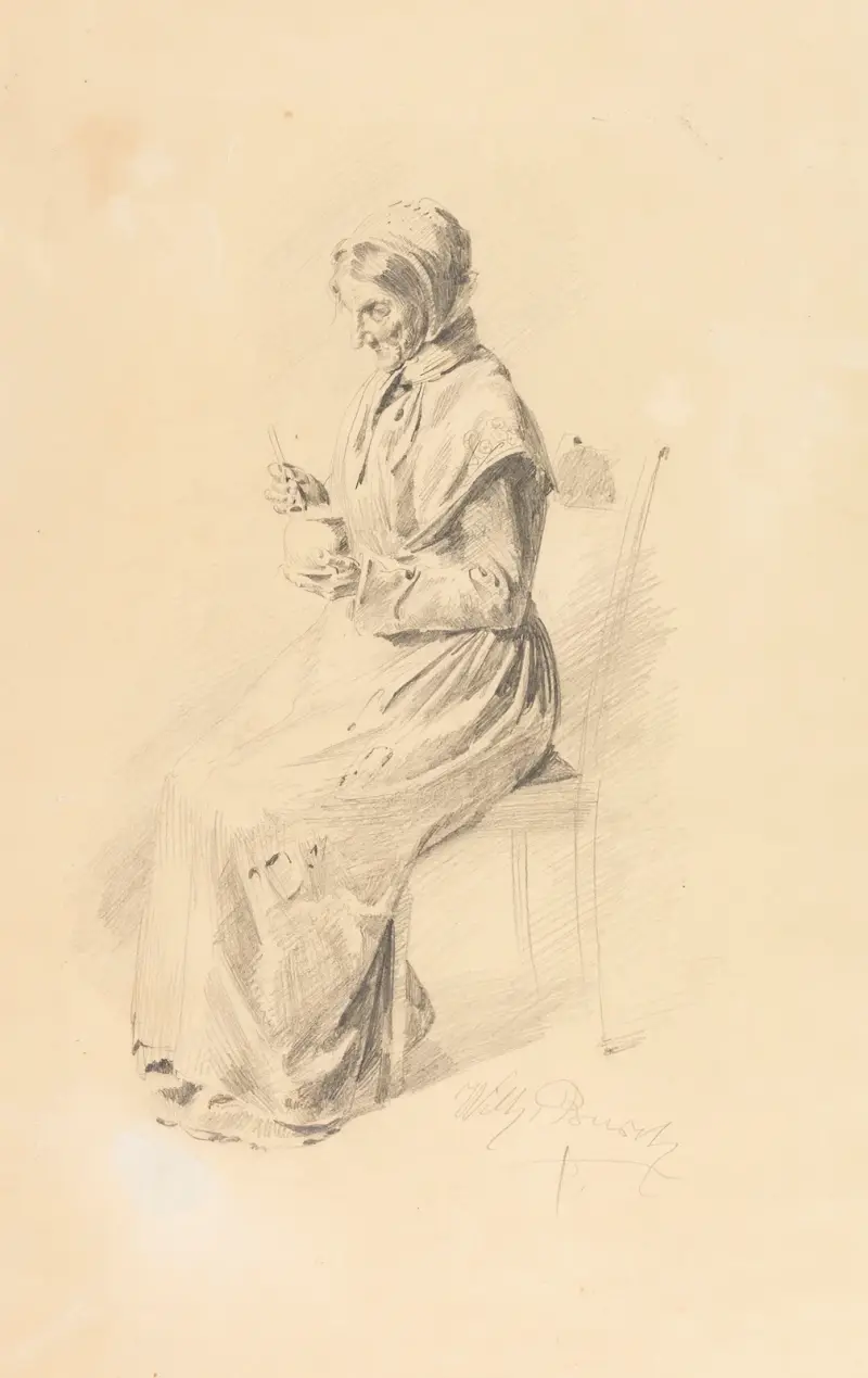 Gammal bondkvinna av Wilhelm Busch
