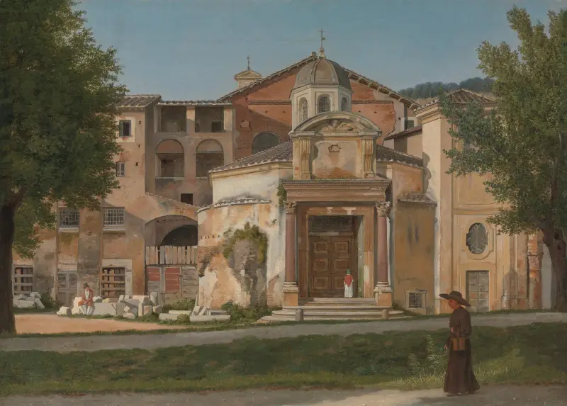 En del av Via Sacra, Rom (Kyrkan Santi Cosma e Damiano) av Christoffer Wilhelm Eckersberg