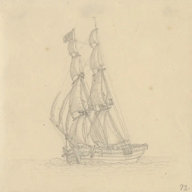 Eine Brigg, 1827 von Christoffer Wilhelm Eckersberg