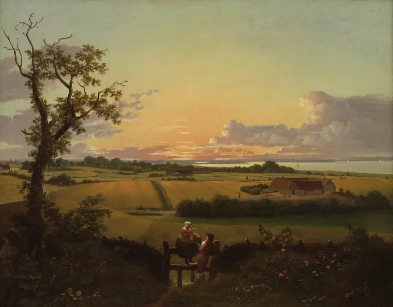 Landskap med stätta. Møn av Christoffer Wilhelm Eckersberg
