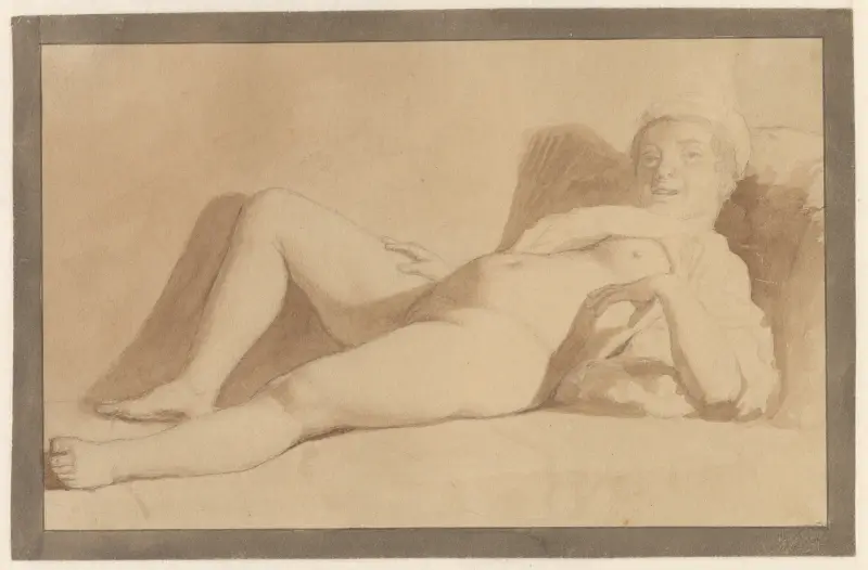 Liggande kvinnlig modell av Christoffer Wilhelm Eckersberg