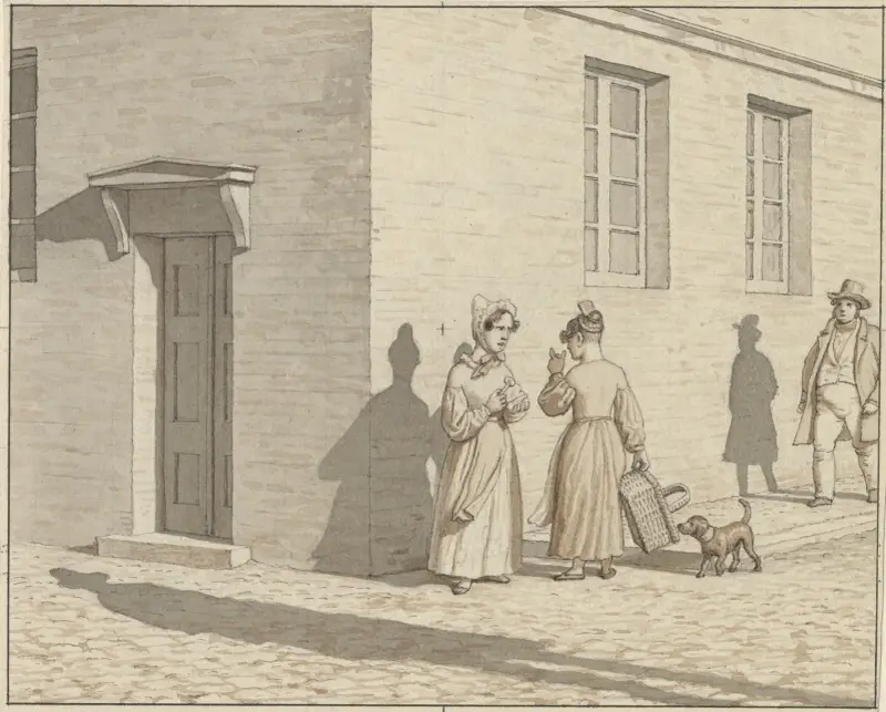 Linjärperspektivet, använt på målarkonsten – Tavla VII,1 – Ett möte på ett gathörn av Christoffer Wilhelm Eckersberg