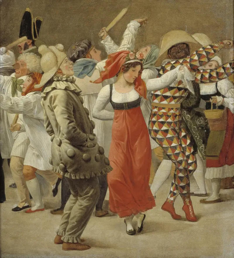 Karnevalen i Rom. Fragment av Christoffer Wilhelm Eckersberg